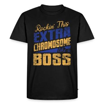 Syndrome de Down - T-shirt Premium bio Homme - noir - Devant - Nico (187cm)