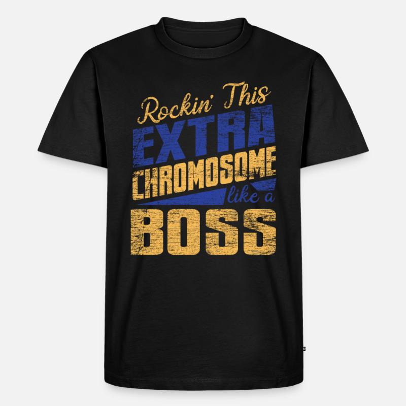 Down Syndrom - Männer Premium Bio T-Shirt - Schwarz