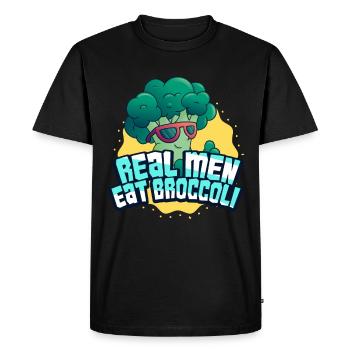 broccoli - Men's Premium Organic T-Shirt - black - Front - Nico (187cm)