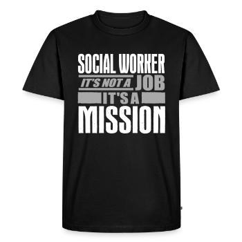 Travailleur social travail social - T-shirt Premium bio Homme - noir - Devant - Nico (187cm)