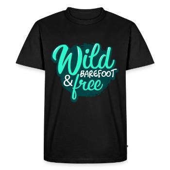 Pieds nus - T-shirt Premium bio Homme - noir - Devant - Nico (187cm)