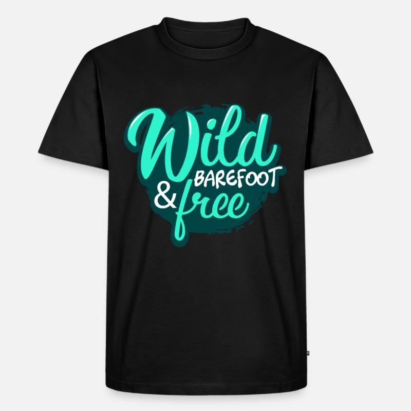 Barfuß - Männer Premium Bio T-Shirt - Schwarz