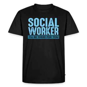 Travailleur social - T-shirt Premium bio Homme - noir - Devant - Nico (187cm)
