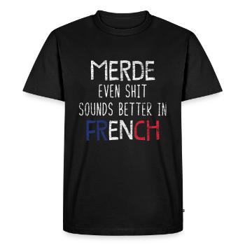 France français - T-shirt Premium bio Homme - noir - Devant - Nico (187cm)