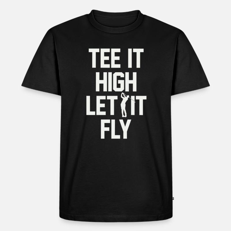 Golf Golfer - Männer Premium Bio T-Shirt - Schwarz
