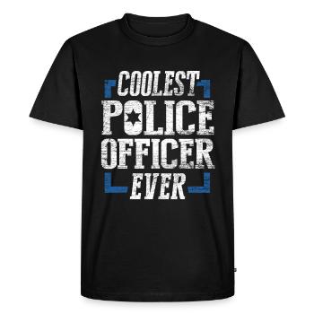 Officier de police - T-shirt Premium bio Homme - noir - Devant - Nico (187cm)