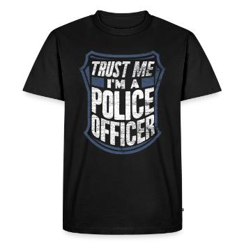 Officier de police - T-shirt Premium bio Homme - noir - Devant - Nico (187cm)