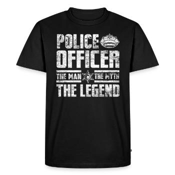 Officier de police - T-shirt Premium bio Homme - noir - Devant - Nico (187cm)