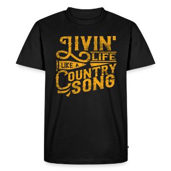 Musique country - T-shirt Premium bio Homme - noir - Devant - Nico (187cm)