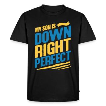 Trisomie 21 du syndrome de Down - T-shirt Premium bio Homme - noir - Devant - Nico (187cm)