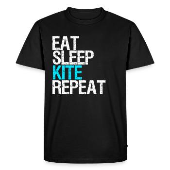 Mangez le cerf-volant sommeil répéter surfeur cadeau de surf - T-shirt Premium bio Homme - noir - Devant - Nico (187cm)