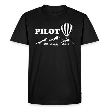 Idée de cadeau de vol en ballon pilote de ballon - T-shirt Premium bio Homme - noir - Devant - Nico (187cm)