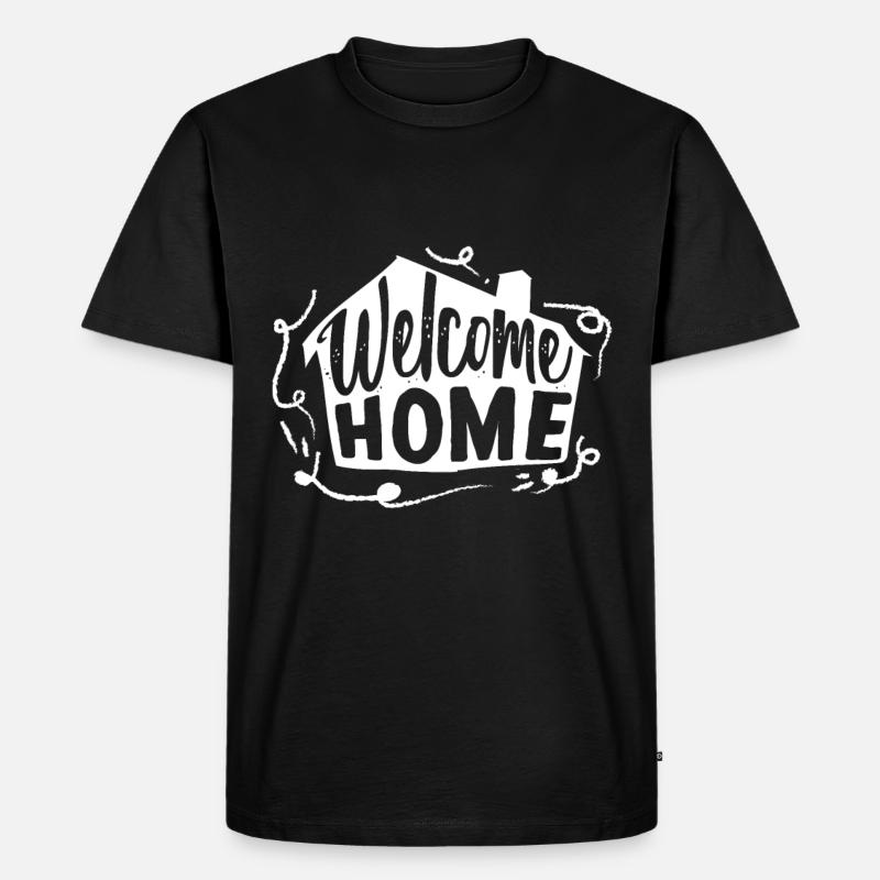 Willkommen Zuhause - Männer Premium Bio T-Shirt - Schwarz