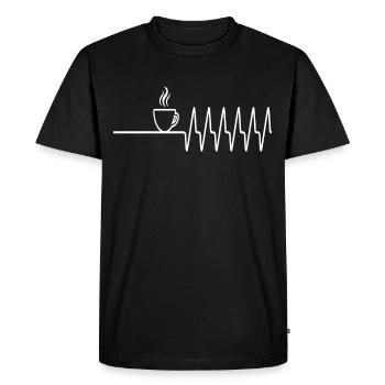 Coffee Espresso ECG Morning Resuscitation - Men's Premium Organic T-Shirt - black - Front - Nico (187cm)