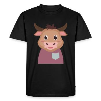 Cow bull - Men's Premium Organic T-Shirt - black - Front - Nico (187cm)