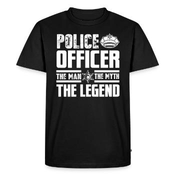 Policier police - T-shirt Premium bio Homme - noir - Devant - Nico (187cm)