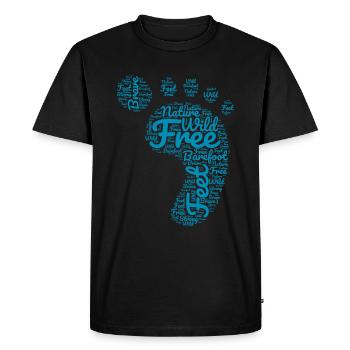 Empreinte pieds nus - T-shirt Premium bio Homme - noir - Devant - Nico (187cm)