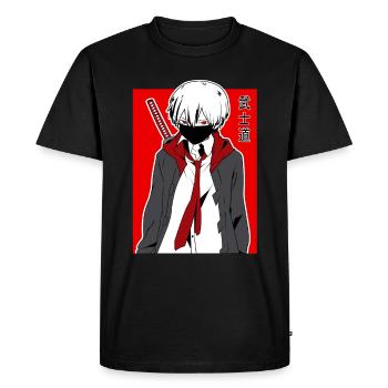 Samurai Warrior Anime - Men's Premium Organic T-Shirt - black - Front - Nico (187cm)