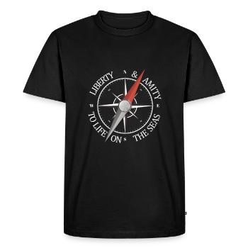 Capitaine boussole rose des vents - T-shirt Premium bio Homme - noir - Devant - Nico (187cm)
