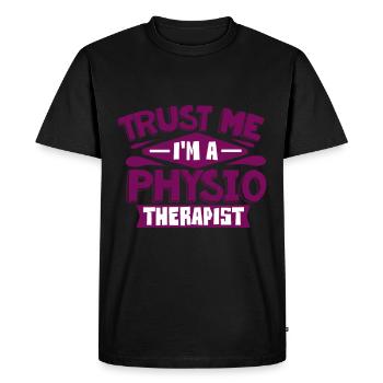 Physiothérapeute - T-shirt Premium bio Homme - noir - Devant - Nico (187cm)