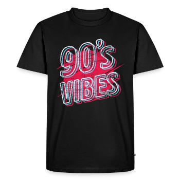 Années 90 - T-shirt Premium bio Homme - noir - Devant - Nico (187cm)