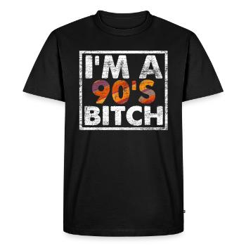 Anniversaire des années 90 - T-shirt Premium bio Homme - noir - Devant - Nico (187cm)