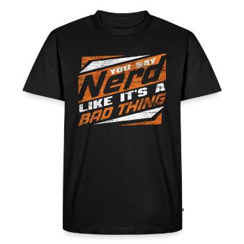 Nerd - Men's Premium Organic T-Shirt - black - Front - Nico (187cm)