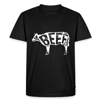 Steak de bœuf - T-shirt Premium bio Homme - noir - Devant - Nico (187cm)