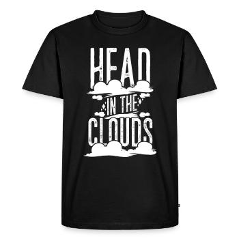 Tête dans les nuages - T-shirt Premium bio Homme - noir - Devant - Nico (187cm)