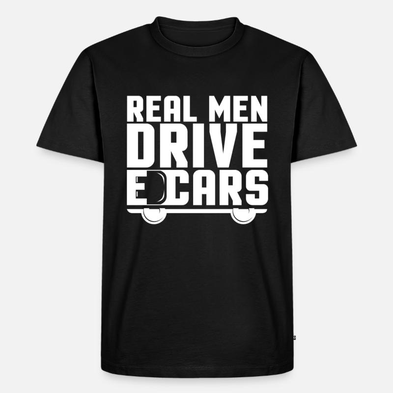 E-Auto - Männer Premium Bio T-Shirt - Schwarz
