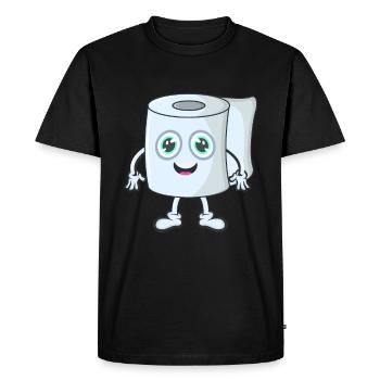 Papier toilette papier - T-shirt Premium bio Homme - noir - Devant - Nico (187cm)