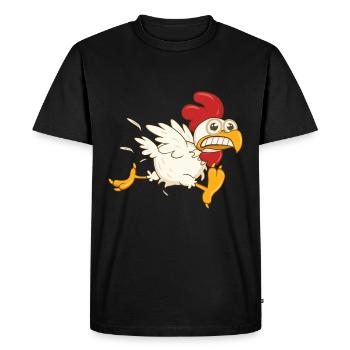 Poulet en cours d'exécution. Poulets fermiers drôles - T-shirt Premium bio Homme - noir - Devant - Nico (187cm)
