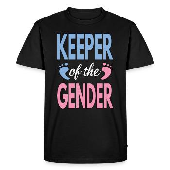 Gender Reveal Keeper of the Gender Pregnancy - Men's Premium Organic T-Shirt - black - Front - Nico (187cm)