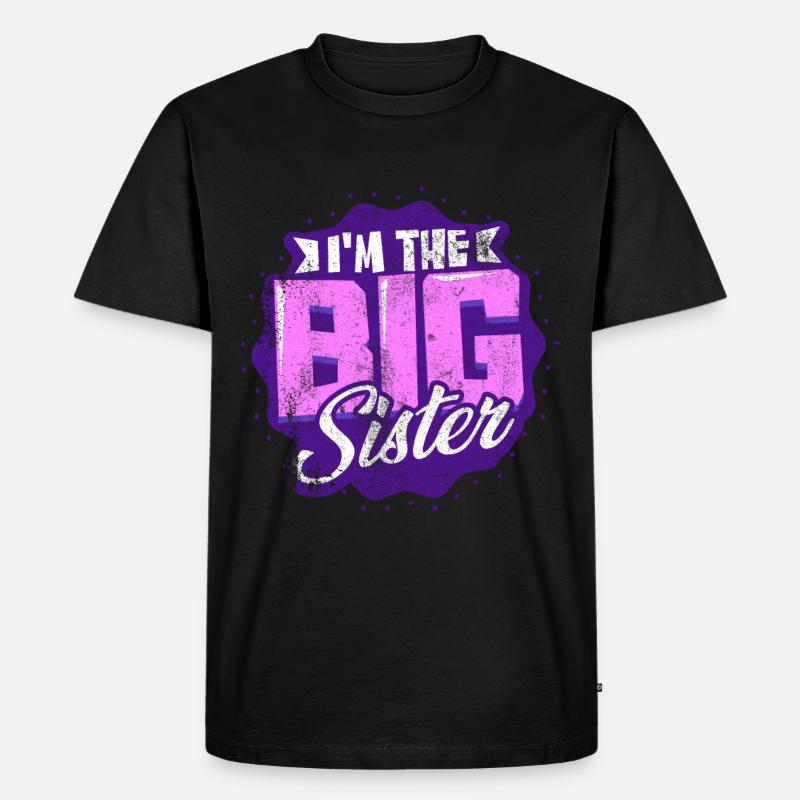 Große Schwester - Männer Premium Bio T-Shirt - Schwarz