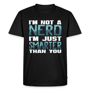 Nerd - Men's Premium Organic T-Shirt - black - Front - Nico (187cm)