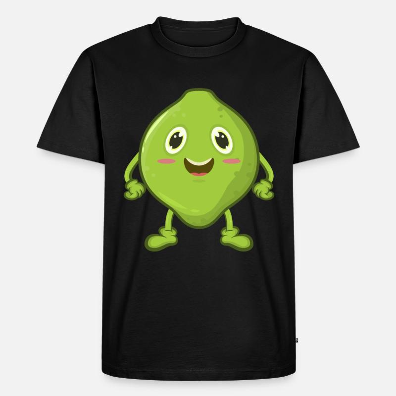 Limette Comic - Männer Premium Bio T-Shirt - Schwarz