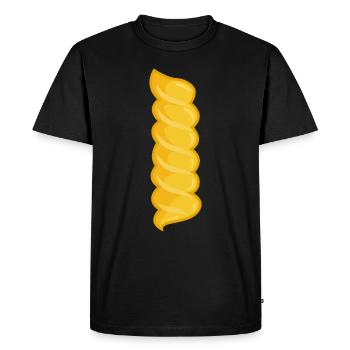 Pâtes aux nouilles fusilli - T-shirt Premium bio Homme - noir - Devant - Nico (187cm)