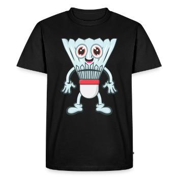 Volant de badminton - T-shirt Premium bio Homme - noir - Devant - Nico (187cm)