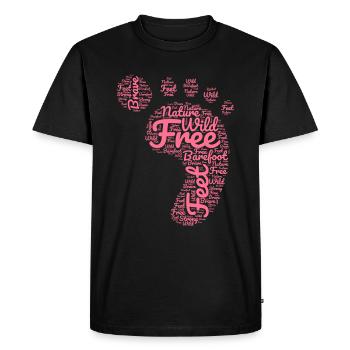 Empreinte de pas pieds nus - T-shirt Premium bio Homme - noir - Devant - Nico (187cm)