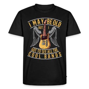 Je suis vieux mais j'ai vu tous les groupes cool - T-shirt Premium bio Homme - noir - Devant - Nico (187cm)
