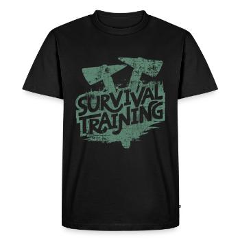 Formation de survie - T-shirt Premium bio Homme - noir - Devant - Nico (187cm)