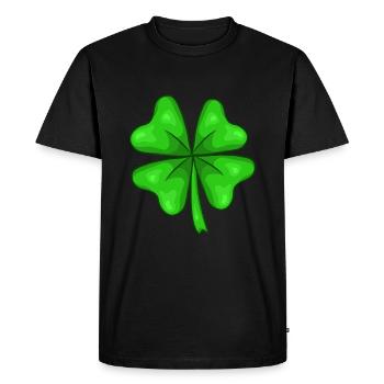 Kleeblatt Viel Glück - Männer Premium Bio T-Shirt - Schwarz - Vorne - Nico (187cm)
