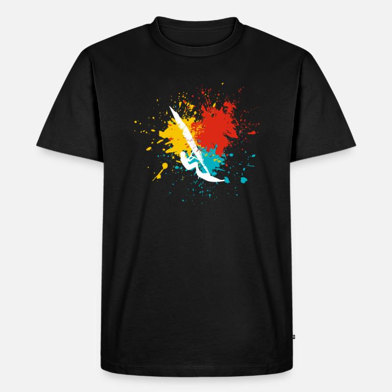 Windsurfen Windsurfer - Männer Premium Bio T-Shirt - Schwarz