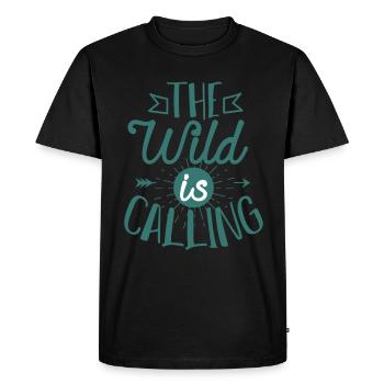 Nature Wild Outdoor Hiking Camping - Men's Premium Organic T-Shirt - black - Front - Nico (187cm)