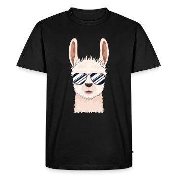 Lama cool - T-shirt Premium bio Homme - noir - Devant - Nico (187cm)