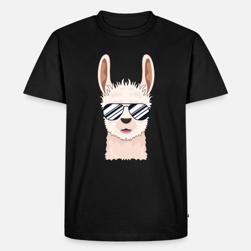 Cool Lama - Männer Premium Bio T-Shirt - Schwarz