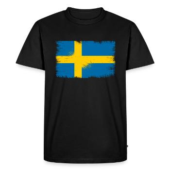 Drapeau suédois - T-shirt Premium bio Homme - noir - Devant - Nico (187cm)