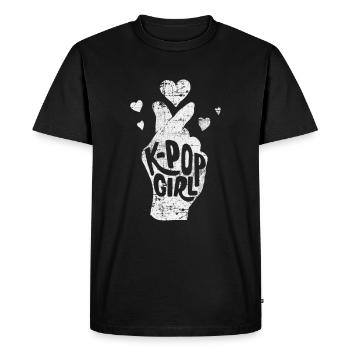 Fille de K-pop - T-shirt Premium bio Homme - noir - Devant - Nico (187cm)