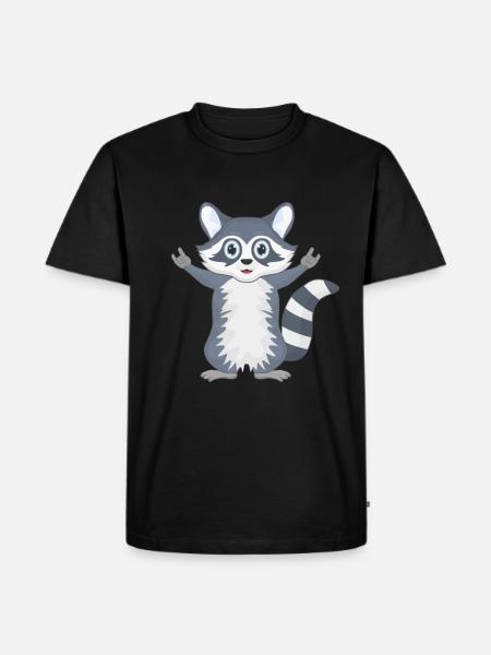 Raccoon rock music - Men's Premium Organic T-Shirt - black