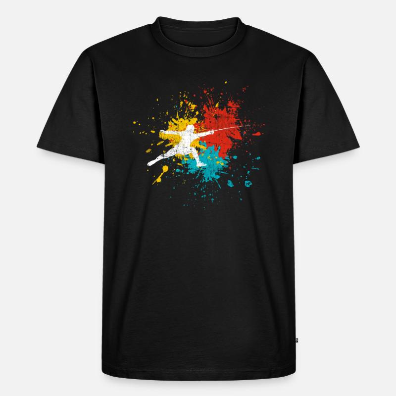 Fechten - Männer Premium Bio T-Shirt - Schwarz